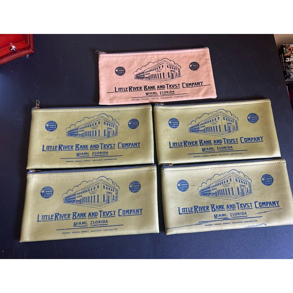 Little River Bank And Trust Company Miami Florida Money Deposit Bank Bags 5 Bags